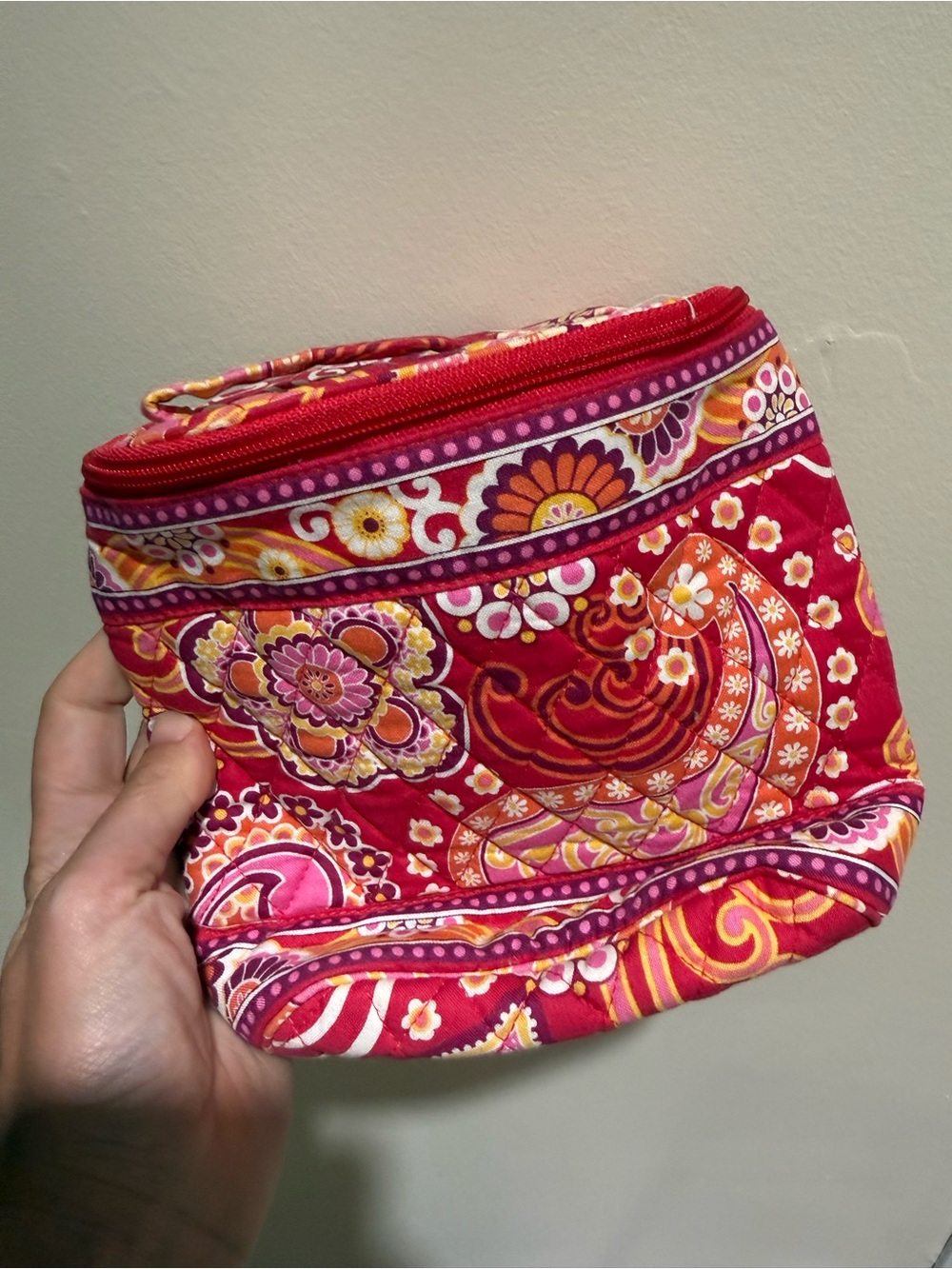 Vera Bradley "Raspberry Fizz" Small Travel Case / Cosmetic Travel Bag NWOT